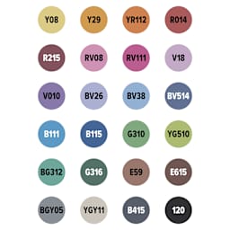 artPOP! Chisel and Brush Dual Tip Alcohol Art Marker Set - Set of 25, Assorted, color-codes on caps