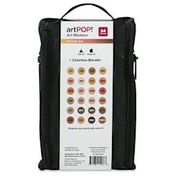 artPOP! Chisel and Fine Dual Tip Alcohol Art Marker Set - Set of 25, Portrait, back of packaging