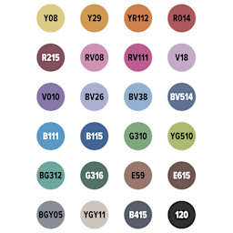 artPOP! Chisel and Fine Dual Tip Alcohol Art Marker Set - Set of 25, Assorted, color-codes on caps