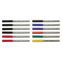 Liqui-Mark Permanent Markers- Set of 12, Assorted, Extra Fine Tip with caps on
