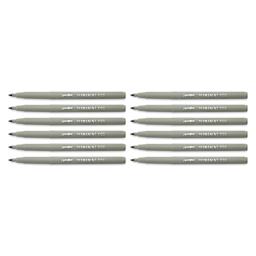 Liqui-Mark Permanent Markers- Pkg of 12, Black, Extra Fine Tip with caps off