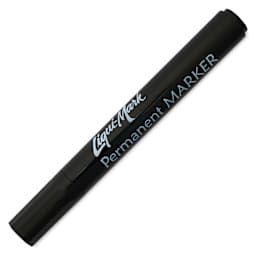 Liqui-Mark Permanent Markers- Pkg of 12, Black, Chisel Tip single marker with cap on