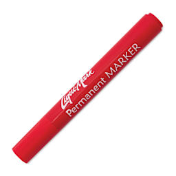 Liqui-Mark Permanent Markers- Pkg of 12, Red, Chisel Tip single marker with cap on