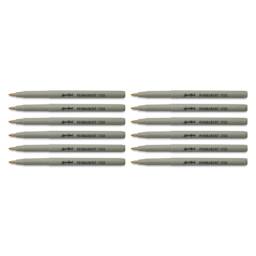 Liqui-Mark Permanent Markers- Pkg of 12, Yellow, Extra Fine Tip with caps off