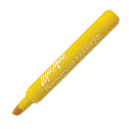 Liqui-Mark Permanent Markers- Pkg of 12, Yellow, Chisel Tip with cap off