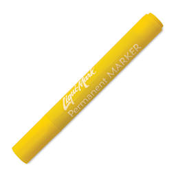Liqui-Mark Permanent Markers- Pkg of 12, Yellow, Chisel Tip with cap on