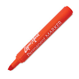 Liqui-Mark Permanent Markers- Pkg of 12, Orange, Chisel Tip with cap off