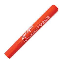 Liqui-Mark Permanent Markers- Pkg of 12, Orange, Chisel Tip with cap on