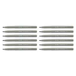 Liqui-Mark Permanent Markers- Pkg of 12, Blue, Extra Fine Tip with caps off