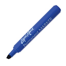 Liqui-Mark Permanent Markers- Pkg of 12, Blue, Chisel Tip with cap off