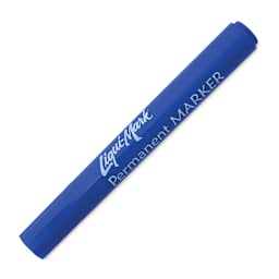 Liqui-Mark Permanent Markers- Pkg of 12, Blue, Chisel Tip with cap on