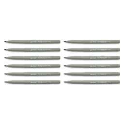 Liqui-Mark Permanent Markers- Pkg of 12, Purple, Extra Fine Tip with caps off