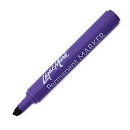Liqui-Mark Permanent Markers- Pkg of 12, Purple, Chisel Tip single marker with cap off