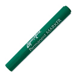 Liqui-Mark Permanent Markers- Pkg of 12, Green, Chisel Tip single marker with cap on