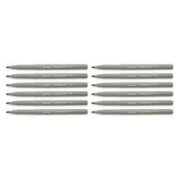 Liqui-Mark Permanent Markers- Pkg of 12, Brown, Extra Fine Tip with caps off