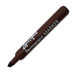 Liqui-Mark Permanent Markers- Pkg of 12, Brown, Chisel Tip single marker with cap off