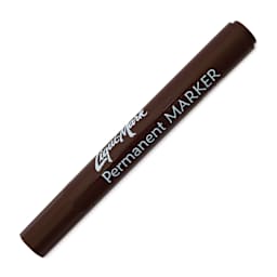 Liqui-Mark Permanent Markers- Pkg of 12, Brown, Chisel Tip single marker with cap on