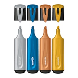 Maped Fluo Peps Highlighters - Set of 4, Metallic Glitter