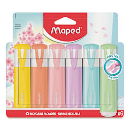 Maped Fluo Peps Highlighters - Set of 6, Classic Pastel, front of packaging