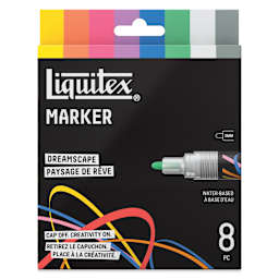 Liquitex Markers - Set of 8, Dreamscape Colors, Bullet Tip, 2 mm, front of packaging
