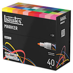 Liquitex Markers - Set of 40, Radical Colors, Bullet Tip, 2 mm, front of packaging