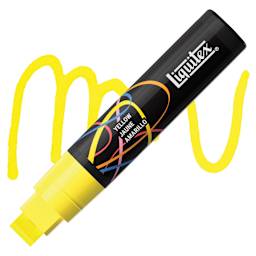 Liquitex Marker - Yellow, Chisel Tip, 15 mm marker with swatch