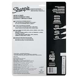 Sharpie Creative Acrylic Markers - Set of 36, Assorted, Fine Tip, back of packaging