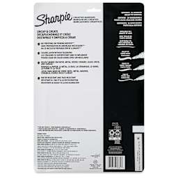 Sharpie Creative Acrylic Markers - Set of 36, Assorted, Bullet Tip, back of packaging