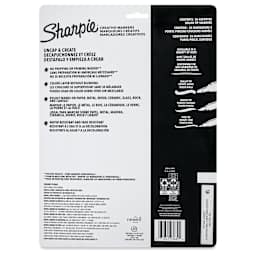 Sharpie Creative Acrylic Markers - Set of 36, Assorted, Brush Tip, back of packaging