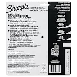 Sharpie Creative Acrylic Markers - Set of 12, Warm Tones, Fine Tip, back of packaging