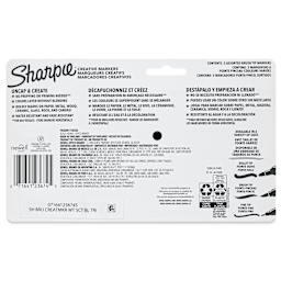 Sharpie Creative Acrylic Markers - Set of 5, Warm Tones, Brush Tip, back of packaging