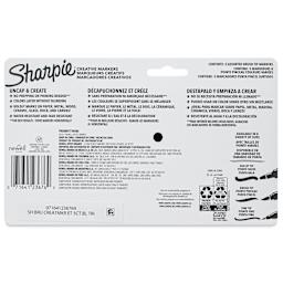 Sharpie Creative Acrylic Markers - Set of 5, Earth Tones, Brush Tip, back of packaging