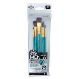 Royal & Langnickel Menta Synthetic Squirrel Watercolor Wash Brush Set, front of packaging