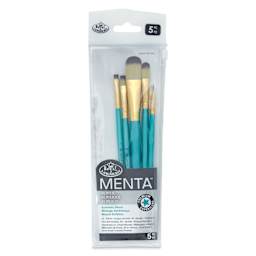 Royal & Langnickel Menta Synthetic Blend Acrylic Brush Set, in packaging