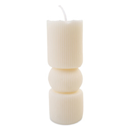 John Bead Striped Cylinder Candle Making Kit finished project
