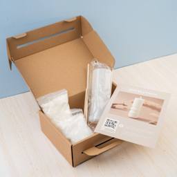 John Bead Striped Cylinder Candle Making Kit contents within packaging