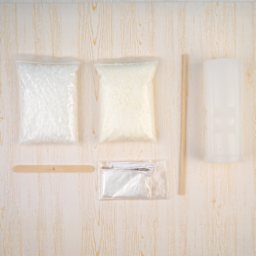 John Bead Striped Cylinder Candle Making Kit contents