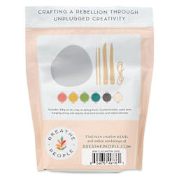 Breathe People Wind Chimes DIY Air Dry Clay Kit, back of packaging