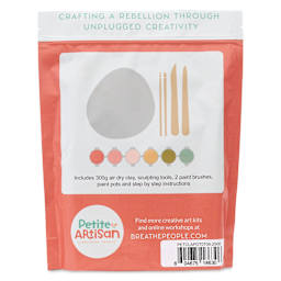 Breathe People Petite Artisan Pinch Pot Air Dry Clay Kit, back of packaging