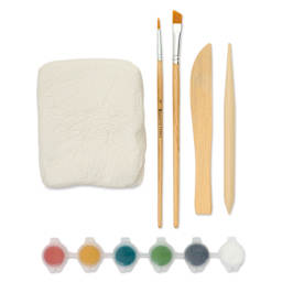 Breathe People Petite Artisan Pinch Pot Air Dry Clay Kit, contents