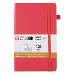 Sakura Notebook - Red Plum Blossom, 5.1" x 8.3", Dot Grid