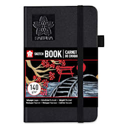 Sakura Black Paper Hardcover Sketchbook - Black, 3.5" x 5.5", Blank