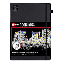 Sakura Black Paper Hardcover Sketchbook - Black, 8.3" x 11.7", Blank