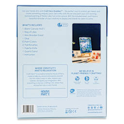 Craft Hero Muddies Monet’s Water Lilies Canvas Painting Kit, back of packaging