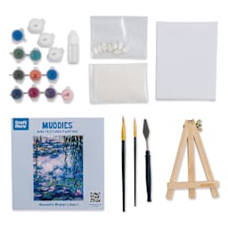 Craft Hero Muddies Monet’s Water Lilies Canvas Painting Kit, packaging and contents