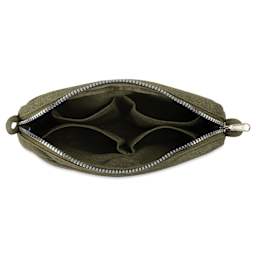 Soolla Studio Pouch - Deep Forest Green, open