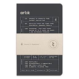Artik Singer Sewn Notebook - Coconut, 3-1/2" x 5-1/2", Dot Grid, Pkg of 3, packaging