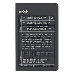 Artik Singer Sewn Notebook - Coconut, 3-1/2" x 5-1/2", Dot Grid, Pkg of 3, front cover