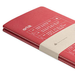 Artik Singer Sewn Notebook - Cherry, 5" x 8-1/4", Ruled, Pkg of 2