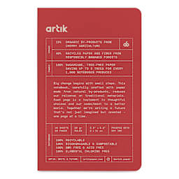 Artik Singer Sewn Notebook - Cherry, 3-1/2" x 5-1/2", Ruled, Pkg of 3, front cover